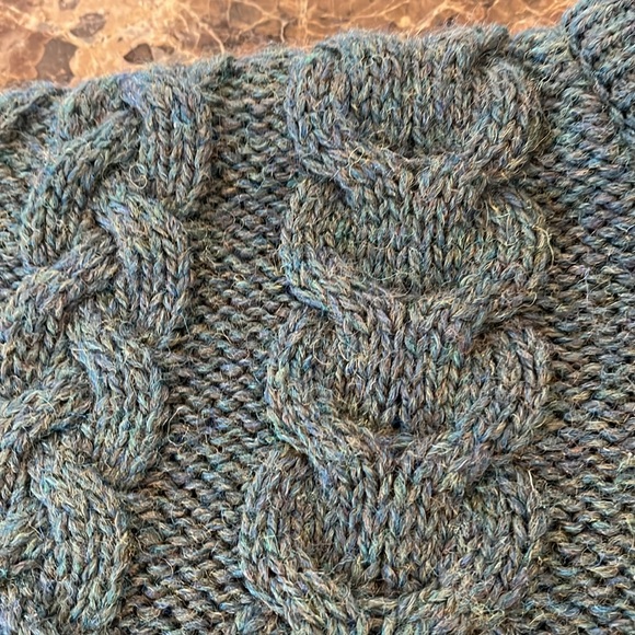 VTG Aran Crafts Ireland Wool Chunky Cable Knit Fisherman Sweater Medium Unisex - Picture 9 of 15